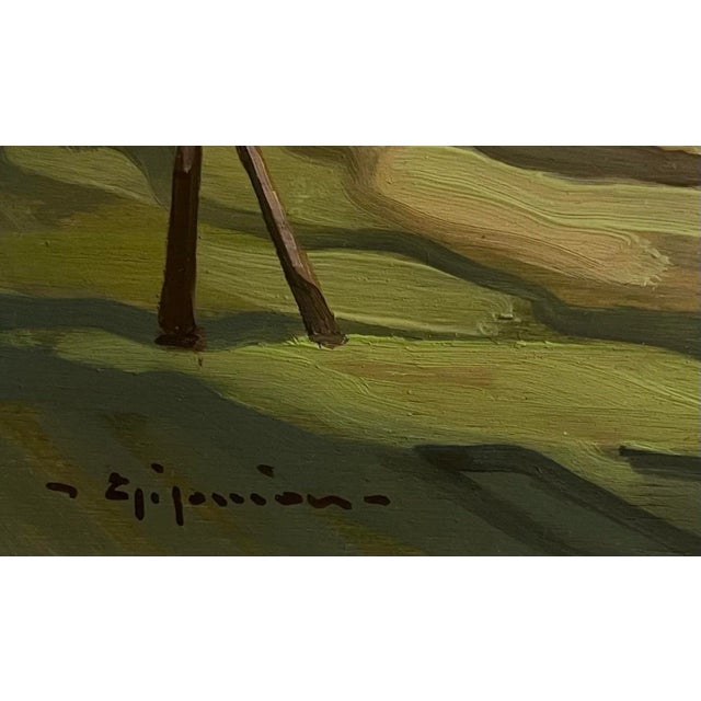 Wood Vintage Italian School Framed Painting For Sale - Image 7 of 9