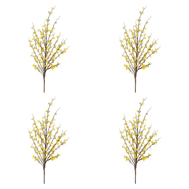 Rustic Forsythia Floral Branch (Set of 4) For Sale - Image 3 of 3