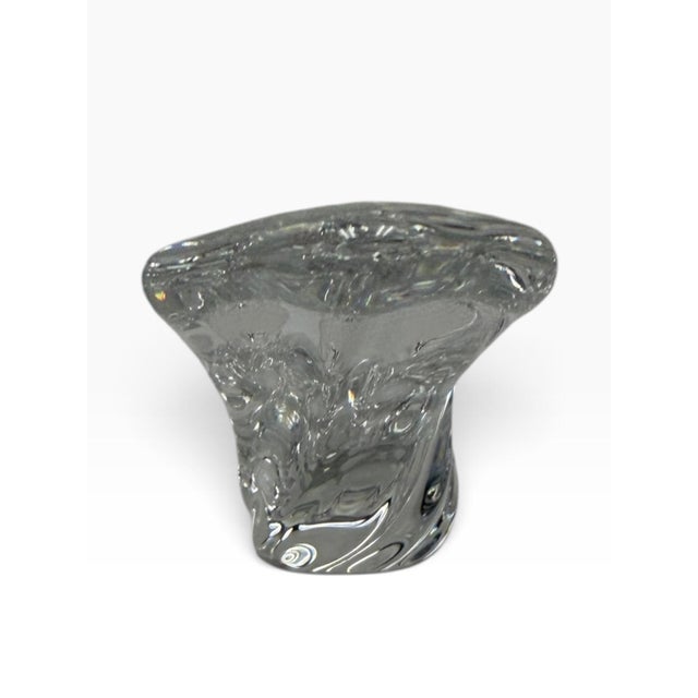 Baccarat Mid 20th Century Baccarat France Signed "Cadix" Crystal Freeform Bowl & Catchall For Sale - Image 4 of 7