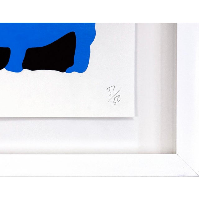 Contemporary Donald Sultan, Blue Poppies Aug 17, 2022 (Framed, Hand Signed Silkscreen) For Sale - Image 3 of 3