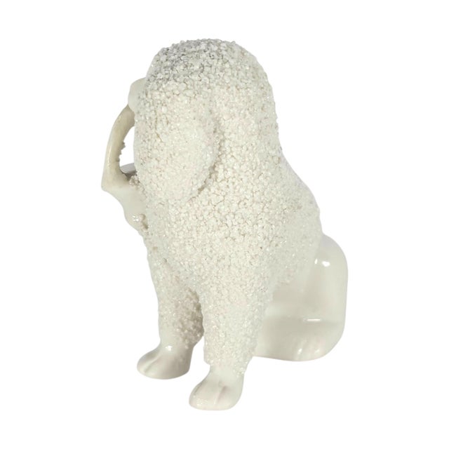 Mid 19th Century Victorian Staffordshire Miniature Poodle With Basket, England, c.1850–1880 For Sale - Image 5 of 10