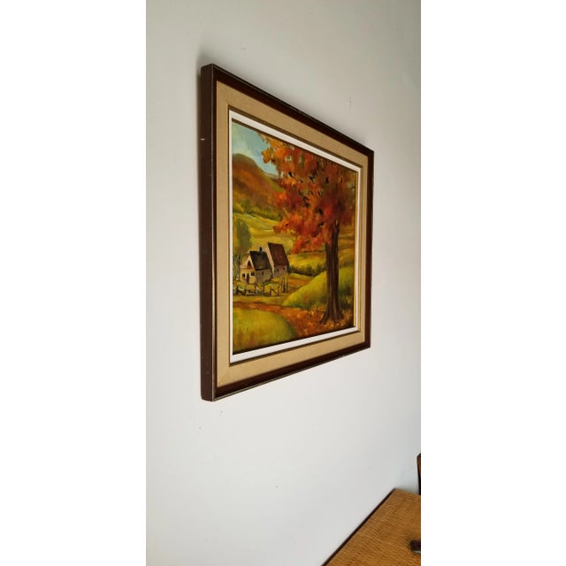 For your consideration we are presenting for sale this fantastic vintage expressionist abstract painting , depicts Rural...