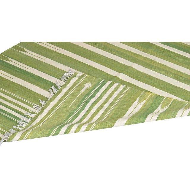 Boho Chic Rosemary Rug, 4x6, Forest Green & White For Sale - Image 3 of 5