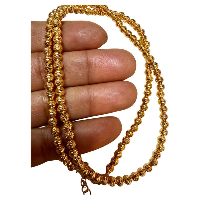 Vintage 18 Karat Yellow Gold 11 Gm, Ball Chain Necklace, 19 Inch Adjustable For Sale - Image 15 of 18