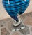 Glass Blue Murano Art Glass Sculpture With Spiral Stripes, Italy, Late 20th Century. For Sale - Image 7 of 8
