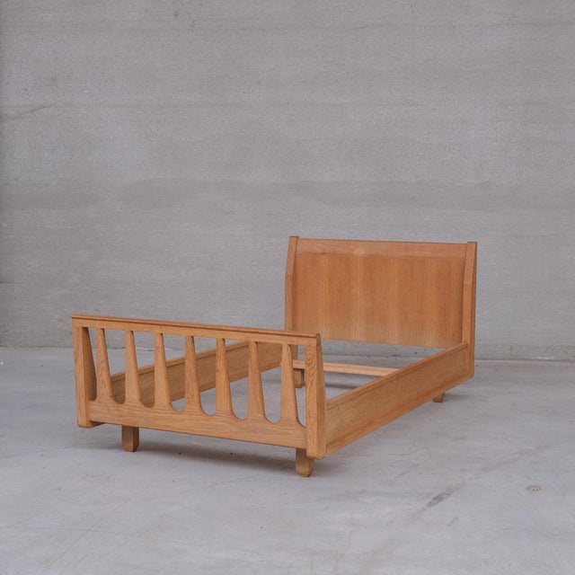 Mid-Century French Oak Single Bed by Guillerme et Chambron For Sale - Image 12 of 12