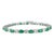 Solid 18k White Gold 6.64 Carat Natural Emerald and Diamond Tennis Bracelet For Sale