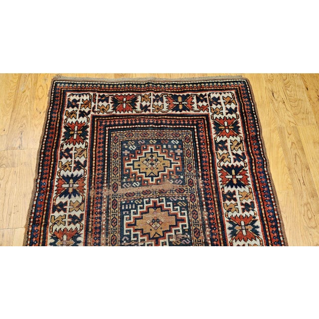 Antique Caucasian Kazak Rug, Handwoven Wool, Memling Gul Medallions, 4' x 7' For Sale - Image 4 of 11