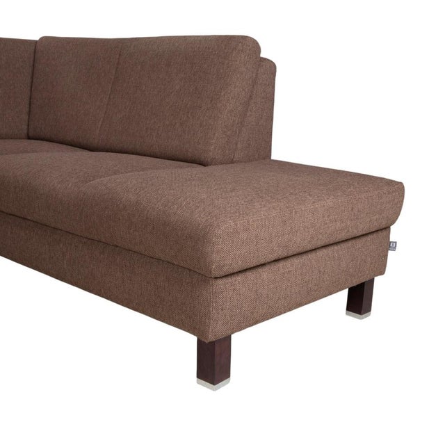 Flex Plus Fabric Corner Sofa in Brown with Manual Function by Ewald Schillig For Sale - Image 9 of 18