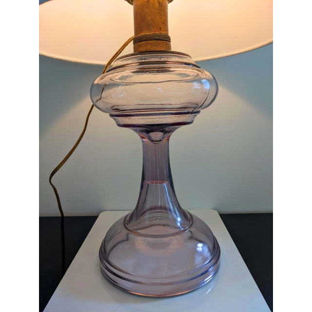 Mid 20th Century Purple Glass Table Lamp For Sale - Image 4 of 7