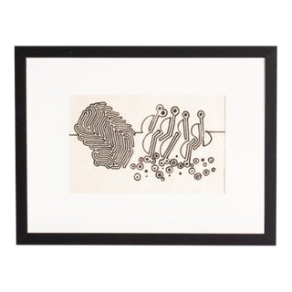 Abstract Ink Drawing by William Itter For Sale