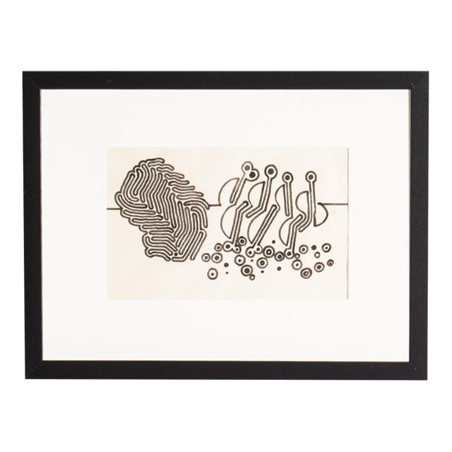 Abstract Ink Drawing by William Itter For Sale