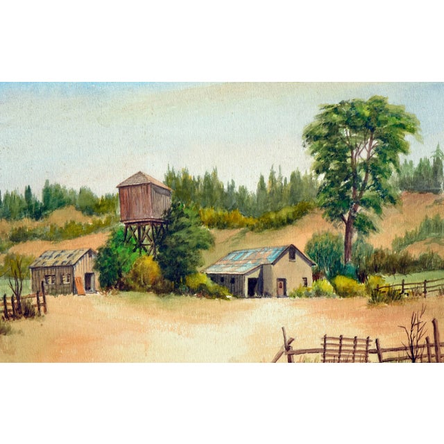 "Ward Ranch" by Leonard Frank Starks (American, 1891-1986). Unframed. Signed "L F Starks" lower left. Titled "Ward Ranch-...