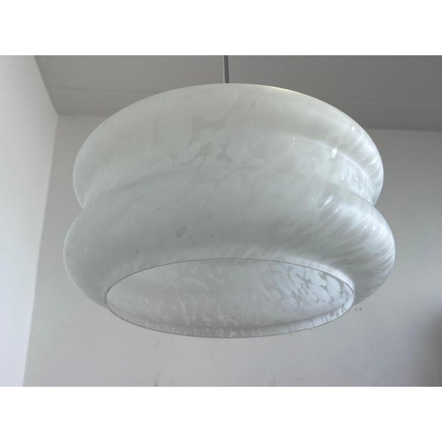 White Art Glass Pendant by Karel Volf, Former Czechoslovakia, 1970s For Sale - Image 6 of 8