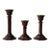 Vintage Wood Candlestick Holders Set of 3 For Sale