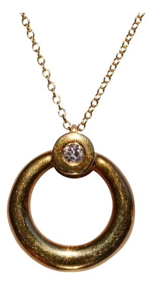 The 105th Street: Signed Yellow Gold and Natural Diamond Necklace