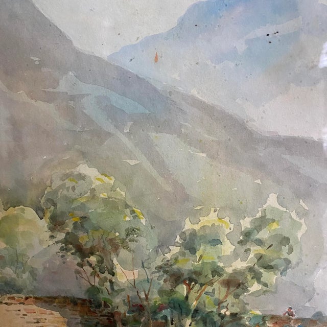 Listed British Artist Bernard Harper Wiles 1883-1966 - Framed Original Watercolor of Bridge Over a River in England For Sale In Portland, ME - Image 6 of 12