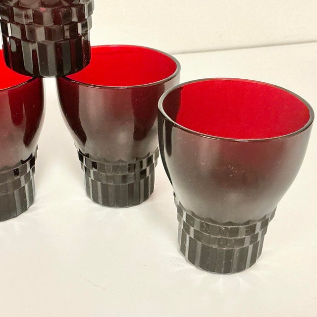 Early 20th C Antique Art Deco Boho Chic Ruby Red Glassware Set - 7 Pieces. For Sale - Image 11 of 18