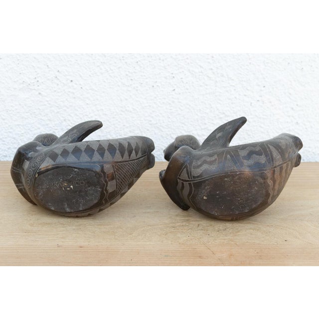 Pair of Vintage Black Clay Mythological Sirens For Sale In Los Angeles - Image 6 of 6