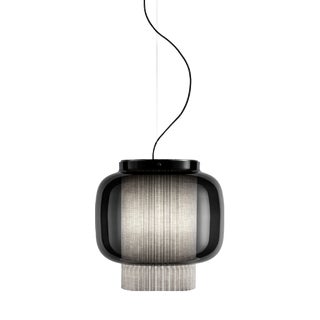 Manila T GR Lamp in Graphite Matte Grey Textile & Black Glass Diffuser by Sebastian Herkner, 2019 For Sale