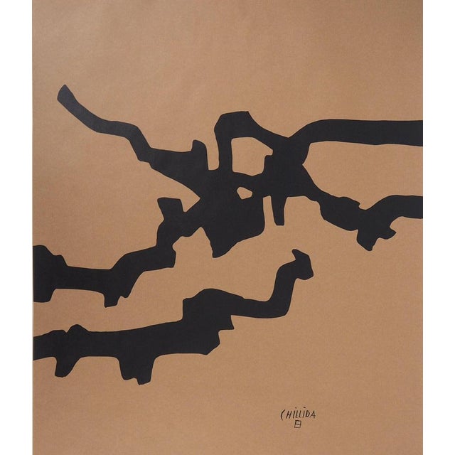 Modern Abstraction en Noir Poster after Eduardo Chillida For Sale - Image 3 of 7