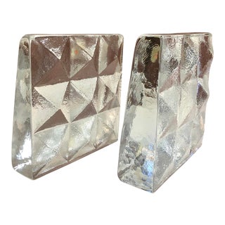 Blenko Glass Ice Cube Bookends For Sale