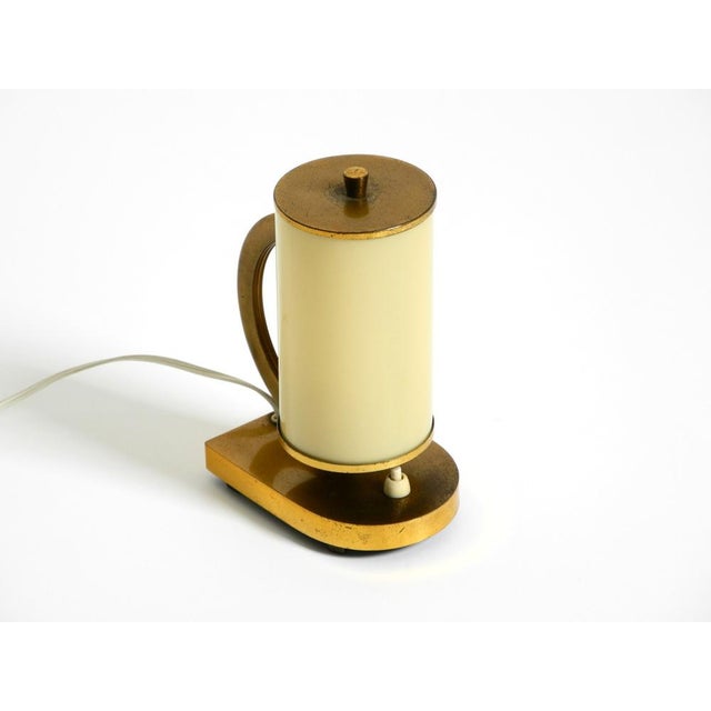 1940s Brass Table Lamp with Opal Glass Shade, 1940s For Sale - Image 5 of 18