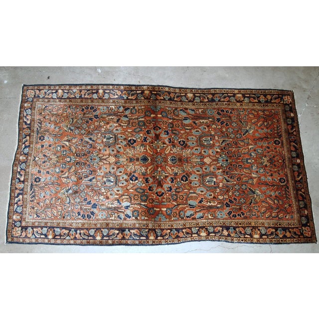 1920s Handmade Antique Persian Sarouk Rug 3.4' X 5.4' For Sale - Image 4 of 8