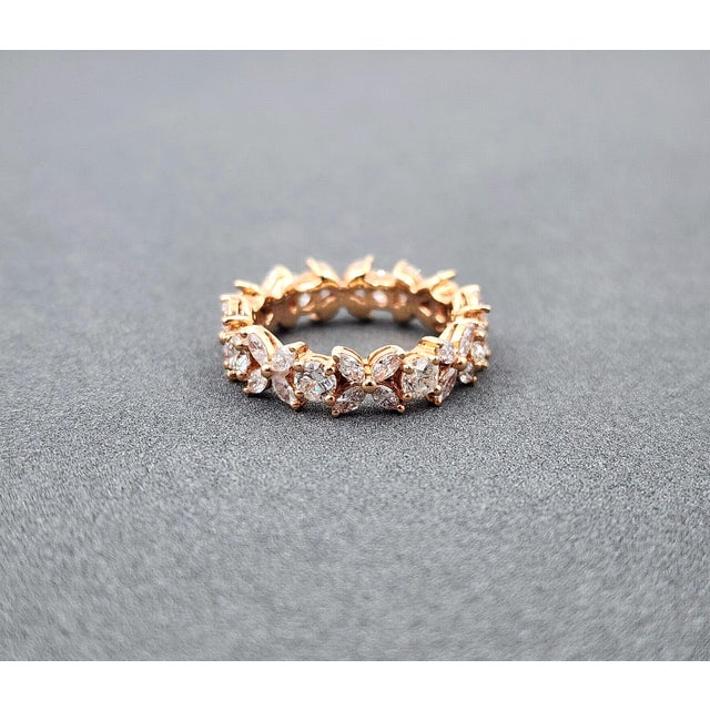 Early 21st Century 2.36 Ct Marquise & Round Diamond Band Size 5 For Sale - Image 5 of 9