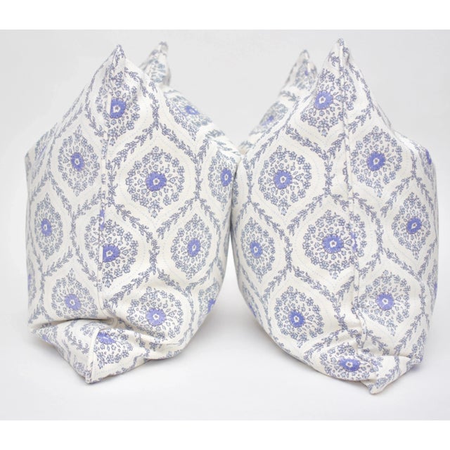 John Robshaw "Umma" 21" Square Hand Blocked Double Sided Down/Feather Pillows - a Pair For Sale - Image 4 of 5