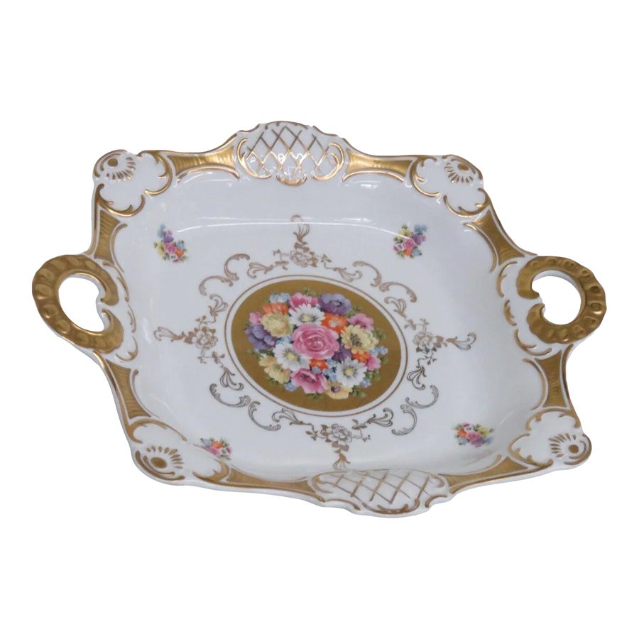 Gerold Porzellan Bavaria Porcelain Floral Serving Bowl Dish With