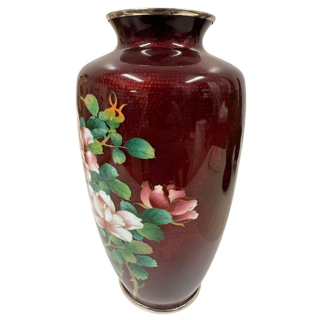 Mid-20th Century Vintage Japanese Cloisonné Enamel Vase For Sale - Image 4 of 11
