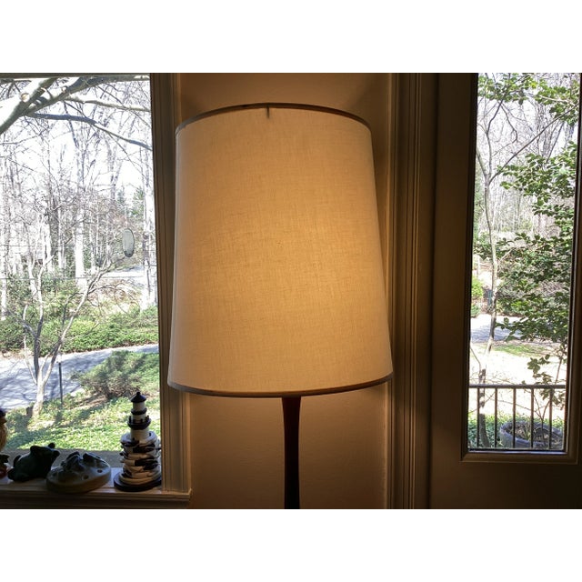 1960s Midcentury Modern Teak Floor Lamp and Shade For Sale - Image 11 of 12