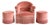 Napoleon III Lounge Chair and Poufs in Pink Velvet, 1800s, Set of 3 For Sale