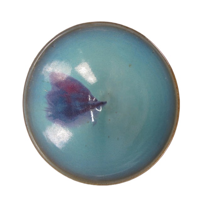 2010s Pair of Blue and Purple Ceramics Bowls For Sale - Image 5 of 8