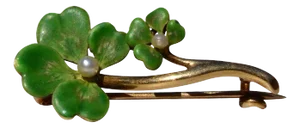 Ladies Signed Vintage 14K Yellow Gold Brooch set with Seed Pearl