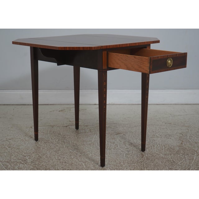 Councill Furniture Councill Craftsmen Banded Drop Side Pembroke Table For Sale - Image 4 of 18