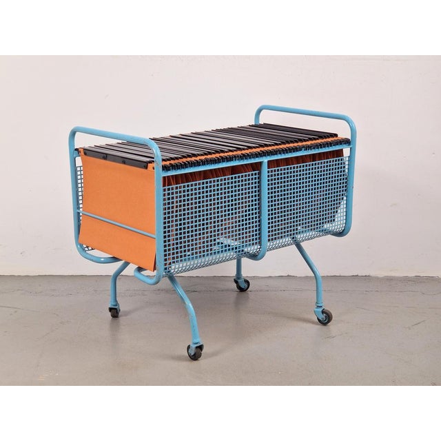 Vintage Trolley with Magazine Rack in the style of Mathieu Matégot, 1960s For Sale - Image 11 of 11