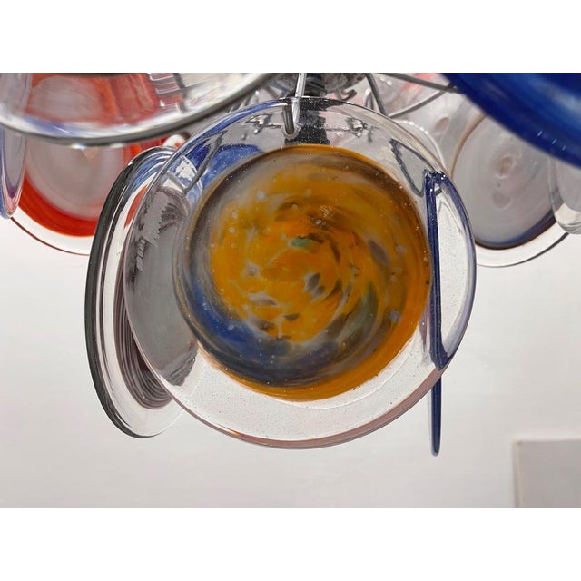 Large Space Age Murano Disc Chandelier, 1970s For Sale - Image 15 of 16
