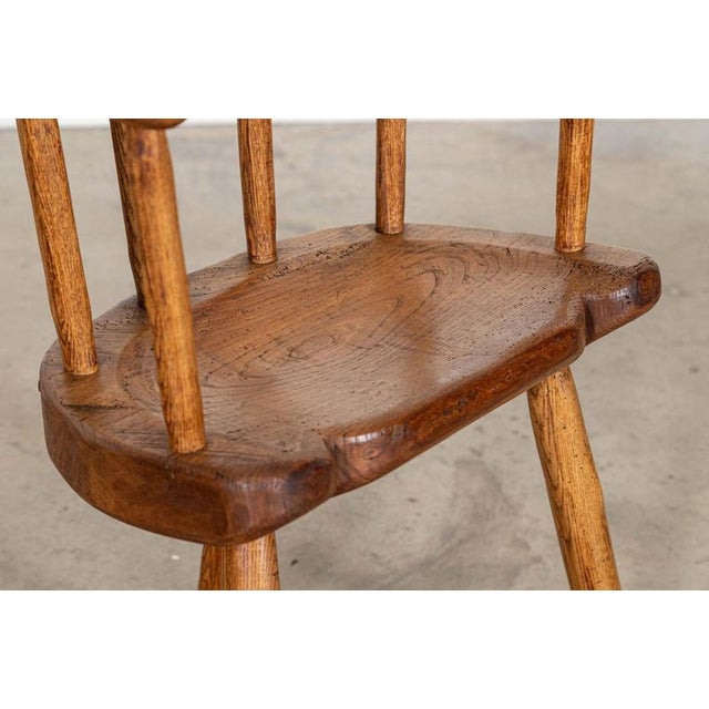 Brown Welsh Ash and Elm Vernacular Hedge Chair, 1800 For Sale - Image 8 of 14