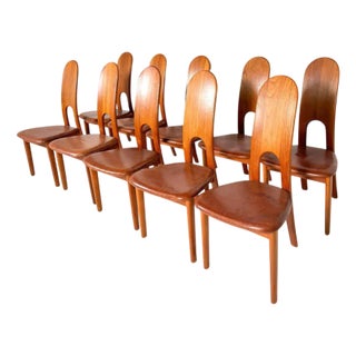 Mid-Century Modern Scandinavian Chairs, Set of 10 For Sale