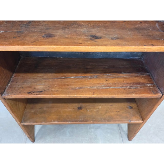 Vintage Rustic Primitive Handmade Pine Bookcase With Metal Backing For Sale In Denver - Image 6 of 15