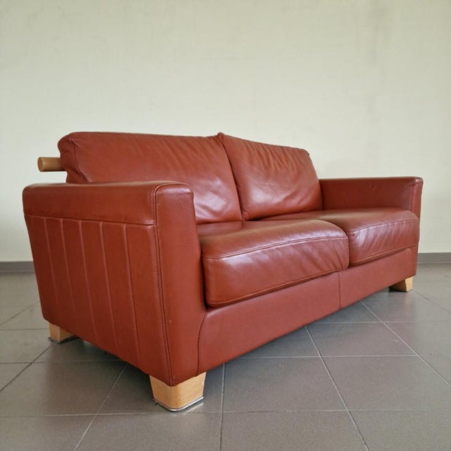 Art Deco Leather Sofa For Sale - Image 5 of 7