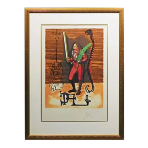 1980s Salvador Dali "Christopher Columbus" Hand Signed Authentic Artwork