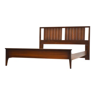 Walnut Mid Century Full Bed For Sale