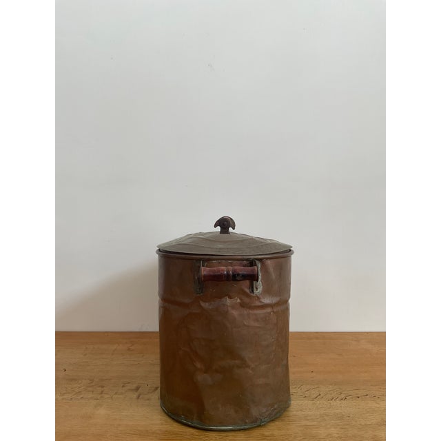 American Antique Copper Boiler Tub With Lid For Sale - Image 3 of 18