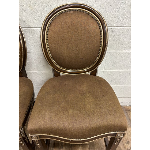 Marge Carson French Louis XVI Style Round Back Bar Stools For Sale In Kansas City - Image 6 of 12