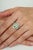 925 Sterling Silver Floral Clover Cocktail Emerald & Diamond Ring, Size 8 For Sale - Image 6 of 12