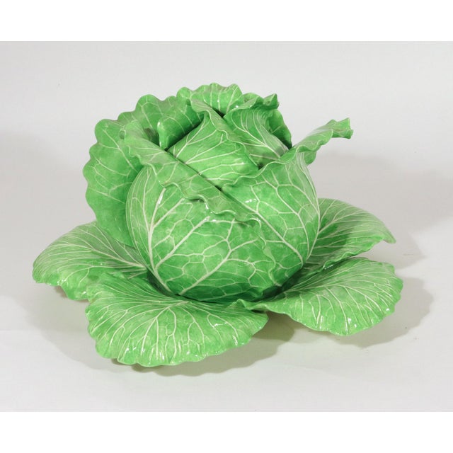 1980s Dodie Thayer Lettuce Ware Tureen, Cover and Stand, Dated February 1987 For Sale - Image 5 of 13