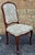 Aqua Set of 4 Provincial Fruitwood and Embroidered Ultrasuede Upholstery Side Chairs For Sale - Image 8 of 10